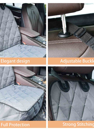 GOOPAWS Quilted Scratchproof Dog Front Car Seat Cover, Grey, 40''L - Pup List