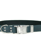 Modern Style Quick-Release Blue Jeans Leather Dog Collar