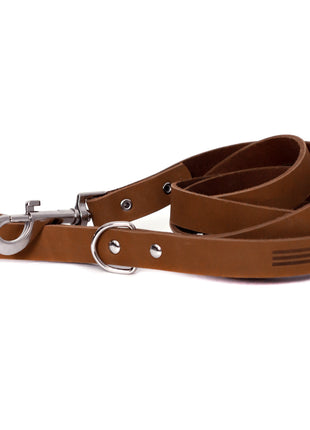 Modern Style Earth Brown Leather Leash