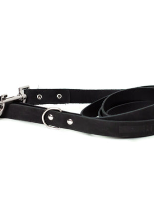 Modern Style Midnight Black Leather Leash