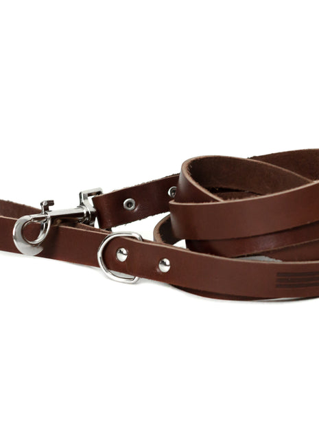 Modern Style Chocolate Leather Leash
