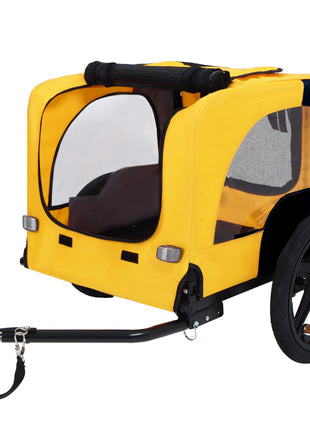 Pet Bike Trailer Dog Cart for Bicycle, Suitable for Small and Medium Pets, Easy Folding Cart Frame, Quick Release Wheel, Non-Slip Floor, Internal Leash
