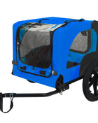 Pet Bike Trailer Dog Cart for Bicycle,Suitable for Small and Medium Pets, Easy Folding Cart Frame, Quick Release Wheel, Non-Slip Floor, Internal Leash