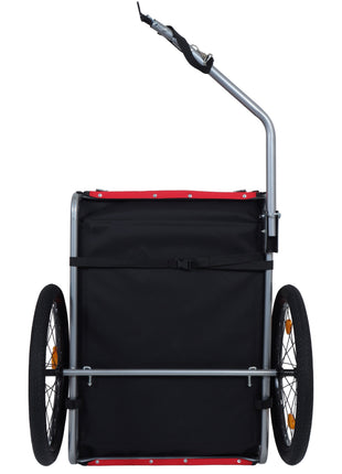 Large Folding Bike Trailer for Dogs – 66LB Capacity All-Terrain Pet Carrier, Durable Steel Frame for Cycling, Jogging, Camping & Outdoor Adventures, Black- Red