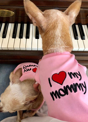 Parisian Pet 'I Love Mommy' Dog & Cat Shirt - Cute Pet T-Shirt, Pink-Valentine's Day