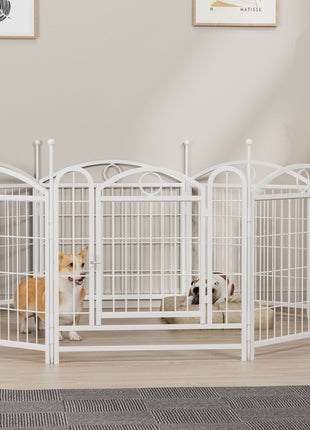 Dog Playpen Indoor 24 inch 8 Panels Metal Dog Pen Pet Dog Fence Outdoor Exercise Pen with Doors, Heavy Duty Dog Fence Puppy Pen for Large Medium Small Dogs Indoor Outdoor Foldable Pet Exercise Pen