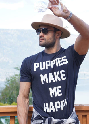 Puppies Make Me Happy Uni-Sex Shirt  | Present for Dog Lovers