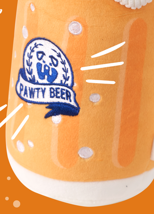 PAWTY BEER PLUSH DOG TOY