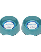 Country Living Set of 2 Natural Fiber Dog Bowls – Teal Blue