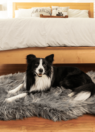 PupRug by Paw.com® Faux Fur Orthopedic Dog Bed - Curve Charcoal Grey