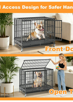37" Stackable Heavy Duty Dog Crate 371D07