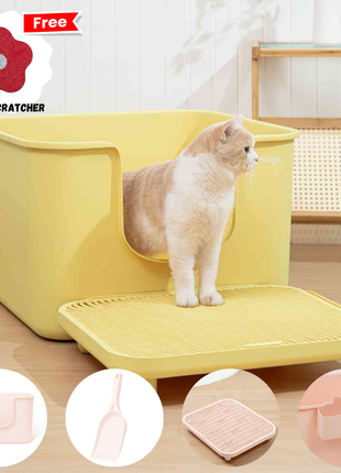 Mango Cube Litter Box XXL Set | High-sided Litter Box with Scoop, Storage & Step