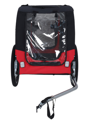 Large Folding Bike Trailer for Dogs – 66LB Capacity All-Terrain Pet Carrier, Durable Steel Frame for Cycling, Jogging, Camping & Outdoor Adventures, Black- Red