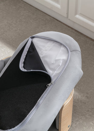 Scandinavian style Elevated Dog Bed Pet Sofa With Solid Wood legs and Bent Wood Back, Velvet Cushion,Small Size