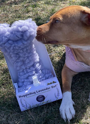 HuggleHug™ Lavender Bone & 2oz Calming Spray Dog Toy Set - Pup List
