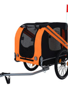 Large Folding Bike Trailer for Dogs – 66LB Capacity All-Terrain Pet Carrier, Durable Steel Frame for Cycling, Jogging, Camping & Outdoor Adventures, Black-Orange