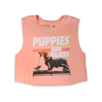 Puppies & Pilates Crop Top | Gift for Dog Moms & Yoga Lovers