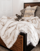 PupProtector™ Waterproof Throw Blanket - White with Brown Accents