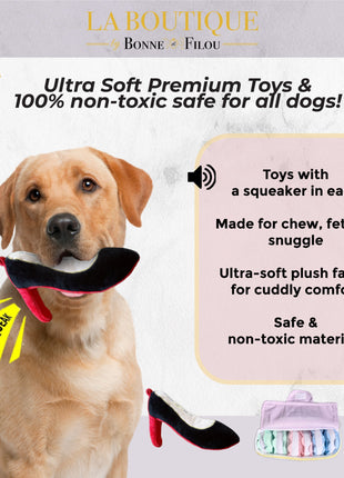 Plush Squeaky Dog Toy Set- Large