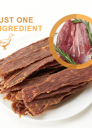 All Natural Dog Treats, Duck Jerky for Dogs, Slow Roasted Snacks for Medium and Large Dogs Chewy Treats 11 oz.