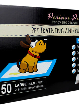 Parisian Pet 'Premium Training Pads' for Puppies & Dogs – Leakproof & Absorbent Pads, 50 Pads