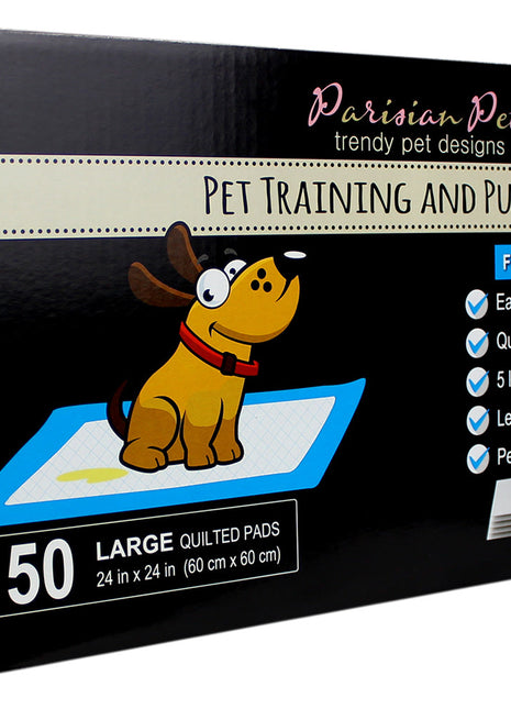 Parisian Pet 'Premium Training Pads' for Puppies & Dogs – Leakproof & Absorbent Pads, 50 Pads