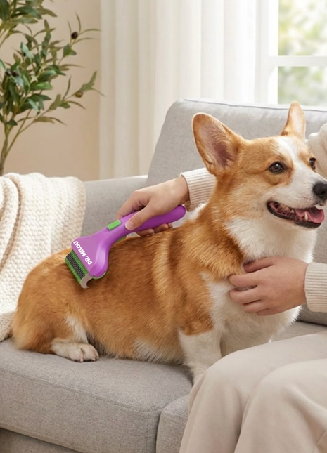 CalmCare Grooming Brush with One-Click Fur Release by Dr. Milou - Pup List