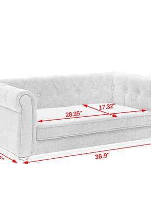 Elegant Rectangle Pet Bed, Durable Elevated Dog Sofa Bed, Comfortable Dog Couch, Blue Foam, 40'*23'*14'