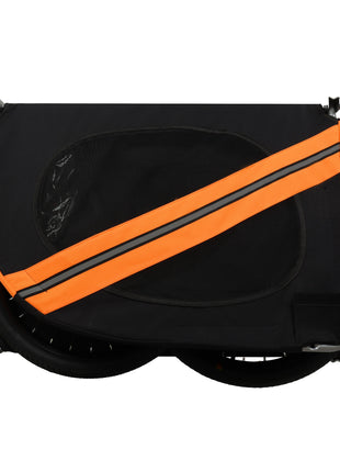 Large Folding Bike Trailer for Dogs – 66LB Capacity All-Terrain Pet Carrier, Durable Steel Frame for Cycling, Jogging, Camping & Outdoor Adventures, Black-Orange