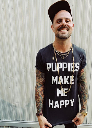 Puppies Make Me Happy Uni-Sex Shirt  | Present for Dog Lovers