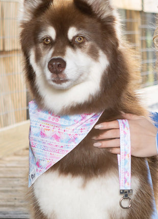 Pink and Blue Tribal Dog Bandana & Matching Keychain