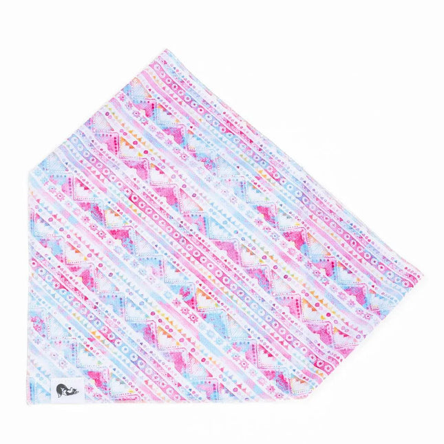 Pink and Blue Tribal Dog Bandana