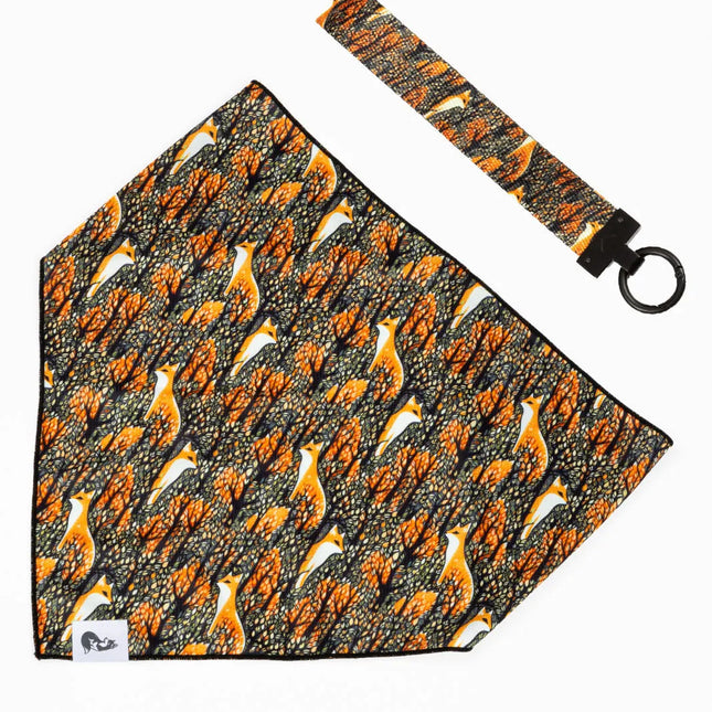 Foxes in Fall Dog Bandana & Matching Keychain