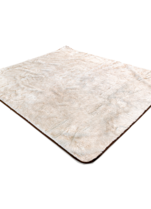 PupProtector™ Short Fur Waterproof Throw Blanket - White with Brown Accents