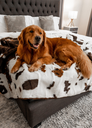 PupProtector™ Waterproof Throw Blanket - Brown Faux Cowhide