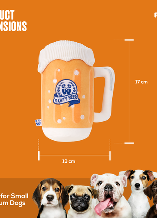 PAWTY BEER PLUSH DOG TOY
