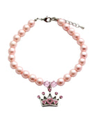 Princess Crown Pearl Necklace, Pink