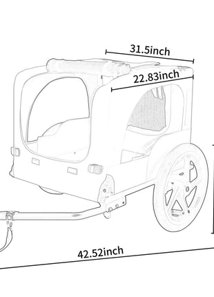 Pet Bike Trailer Dog Cart for Bicycle,Suitable for Small and Medium Pets, Easy Folding Cart Frame, Quick Release Wheel, Non-Slip Floor, Internal Leash