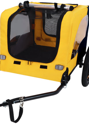 Pet Bike Trailer Dog Cart for Bicycle, Suitable for Small and Medium Pets, Easy Folding Cart Frame, Quick Release Wheel, Non-Slip Floor, Internal Leash
