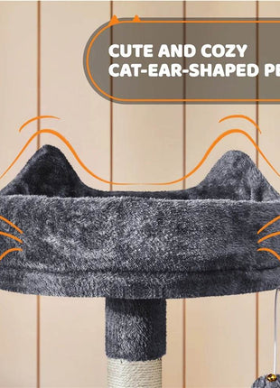 Renwick 69in Large Cat Tree Tower with Condos &amp; Scratching Board - Dark Gray