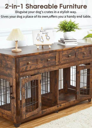 Dog Crate Furniture with Openable Partition