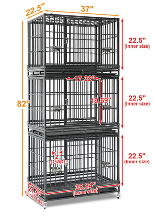 37" Stackable Heavy Duty Dog Crate 371D07