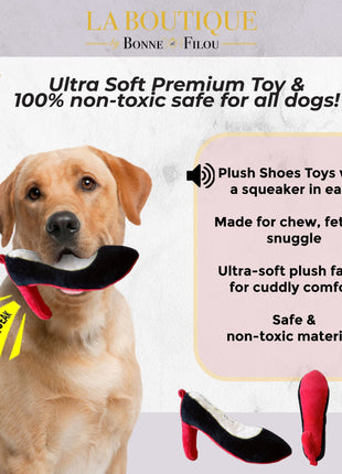 Red Heel Squeaky Dog Shoe Toy