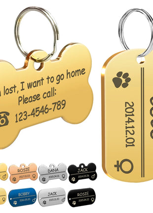 Engraved Personalized Stainless Steel Dog Tag - Pup List