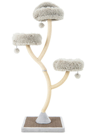 70" Tall Metal Cat Tree Tower with 3 Plush Perches & Sisal Scratching Posts