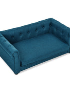 Elegant Rectangle Pet Bed, Durable Elevated Dog Sofa Bed, Comfortable Dog Couch, Blue Foam, 40'*23'*14'