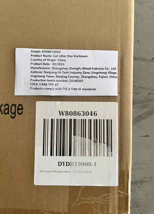 Wooden Pet House Cat Litter Box Enclosure with Drawer, Side Table, Indoor Pet Crate, Cat Home Nightstand (Brown)