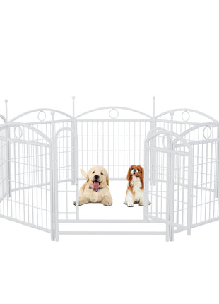 Dog Playpen Indoor 24 inch 8 Panels Metal Dog Pen Pet Dog Fence Outdoor Exercise Pen with Doors, Heavy Duty Dog Fence Puppy Pen for Large Medium Small Dogs Indoor Outdoor Foldable Pet Exercise Pen