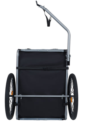 Large Folding Bike Trailer for Dogs – 66LB Capacity All-Terrain Pet Carrier, Durable Steel Frame for Cycling, Jogging, Camping & Outdoor Adventures, Black- Gray