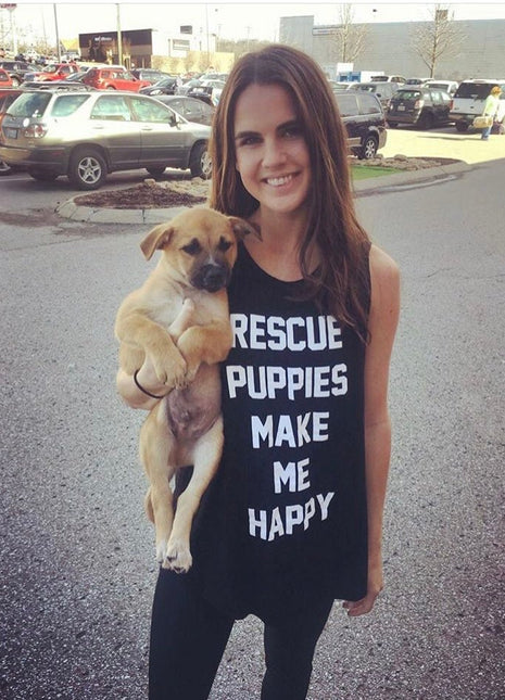 Rescue Puppies Make Me Happy Tank | Gift for Dog Moms